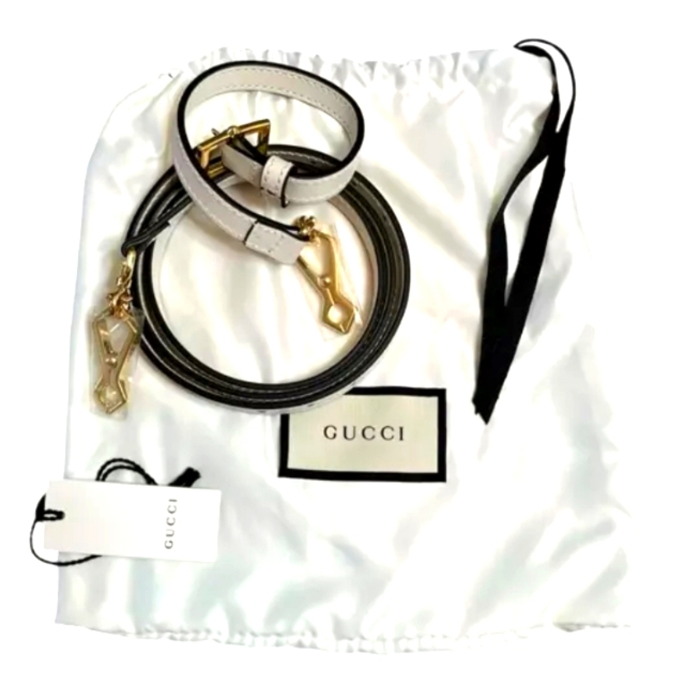 Gucci Black and White Leather Shoulder Strap  💥